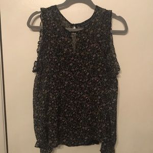 American Eagle Floral Cold Shoulder Top